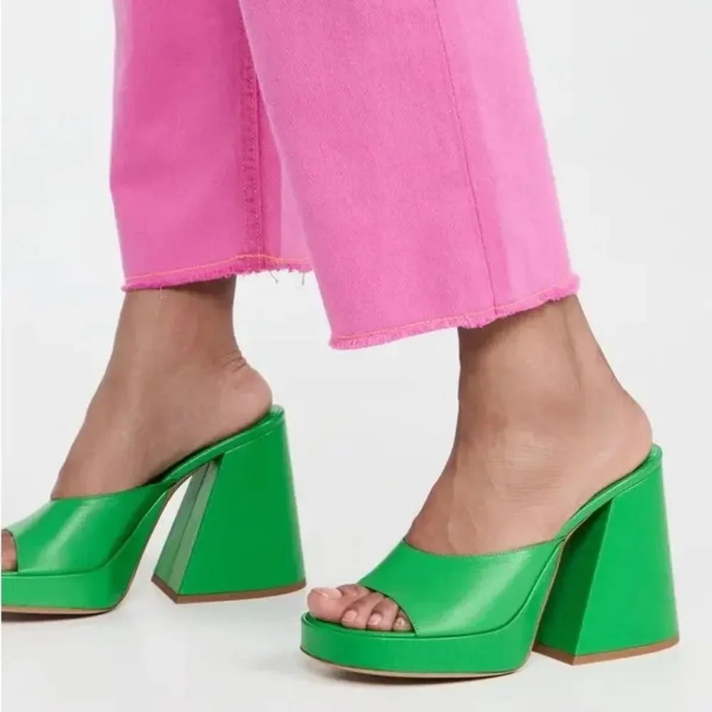 Simon Miller F229 Slice High Heel Sandals in Green, New, Size 36